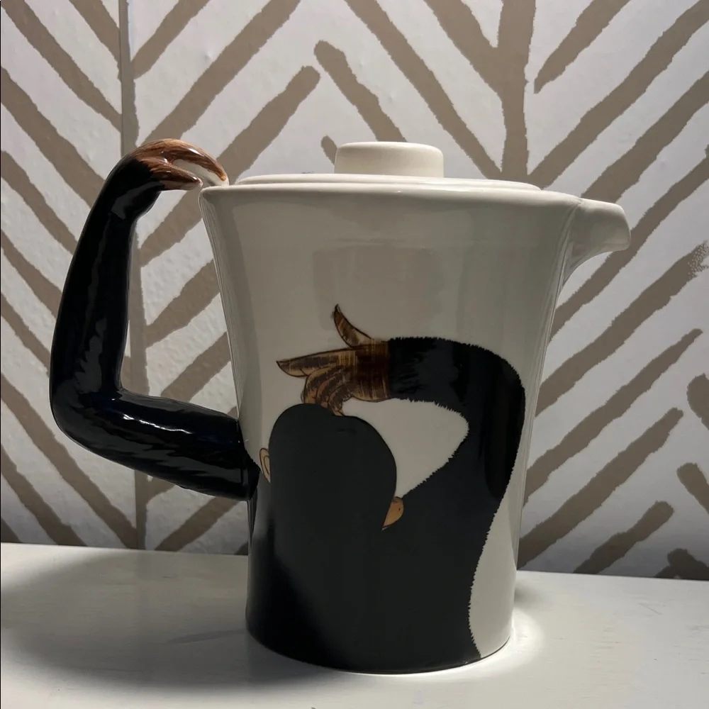 Pier 1 Monkey Design Ceramic Teapot